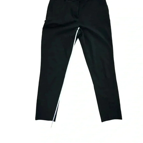 Black Ankle Length Straight Leg Stretch Pants Size 6 Small High Waisted Work - Picture 11 of 15